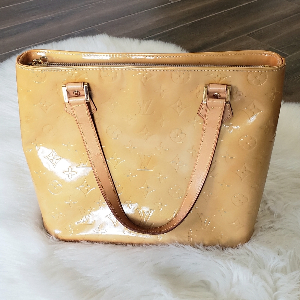 B2G1 VTG Louis Vuitton Yellow Vernis Houston Tote